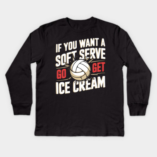 Funny Volleyball Soft Serve Ice Cream Kids Long Sleeve T-Shirt
