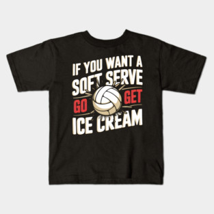 Funny Volleyball Soft Serve Ice Cream Kids T-Shirt