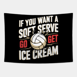 Funny Volleyball Soft Serve Ice Cream Tapestry
