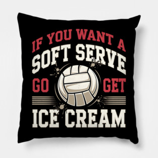 Funny Volleyball Soft Serve Ice Cream Pun Pillow