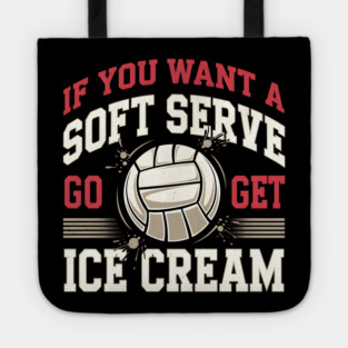 Funny Volleyball Soft Serve Ice Cream Pun Tote
