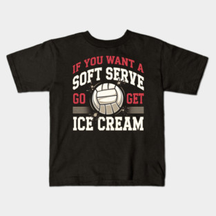 Funny Volleyball Soft Serve Ice Cream Pun Kids T-Shirt