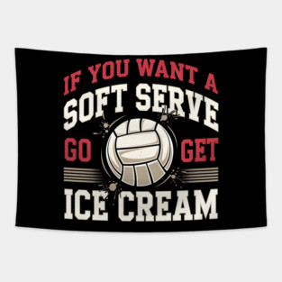 Funny Volleyball Soft Serve Ice Cream Pun Tapestry