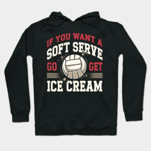Funny Volleyball Soft Serve Ice Cream Pun Hoodie