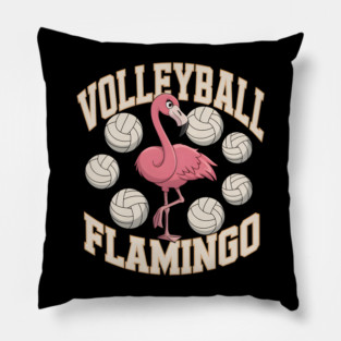 Volleyball Flamingo Funny Sports Pillow