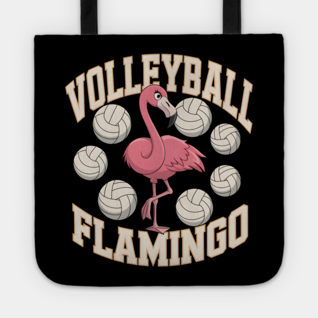 Volleyball Flamingo Funny Sports Tote by MakerMind8.2