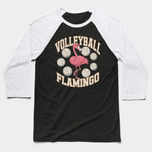 Volleyball Flamingo Funny Sports Baseball T-Shirt