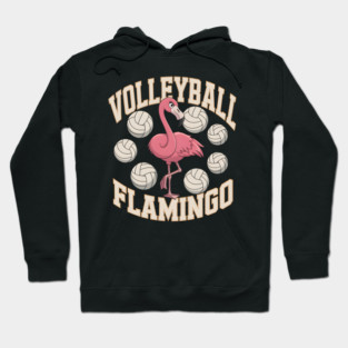 Volleyball Flamingo Funny Sports Hoodie