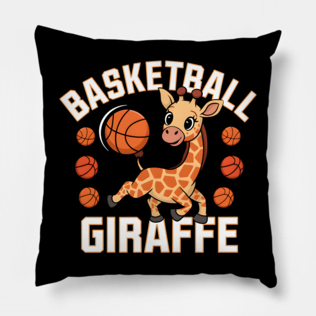 Basketball Giraffe – Cute Funny Sports Animal Pillow by MakerMind8.2
