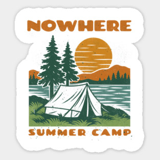 Nowhere Summer Camp – Vintage Lakeside Camping Sticker