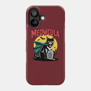 Halloween Meowcula Vampire Cat Goth Black Cat Horror Phone Case