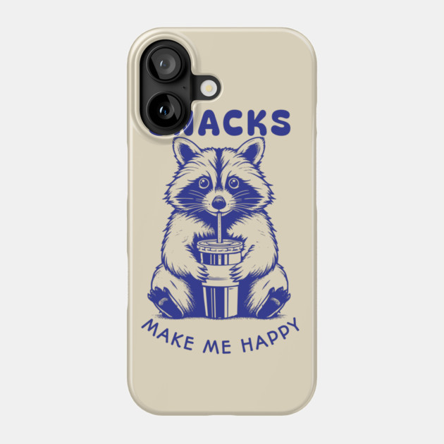Snacks Make Me Happy Raccoon Phone Case by Kevin's Store 2