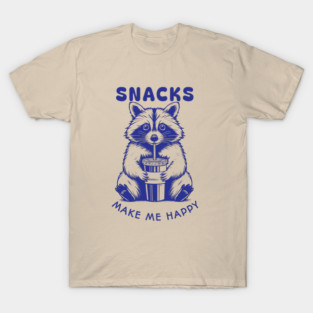 Snacks Make Me Happy Raccoon T-Shirt