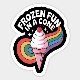 Frozen Fun in A Cone Fruity Snow Cone Street Treat Sticker