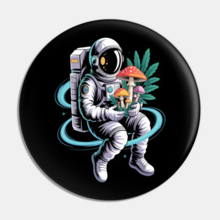 EDM DJ Festival Astronaut EDM Mushroom Pin