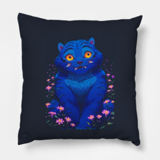 kpop derpy tiger flowers Pillow