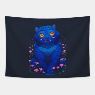 kpop derpy tiger flowers Tapestry