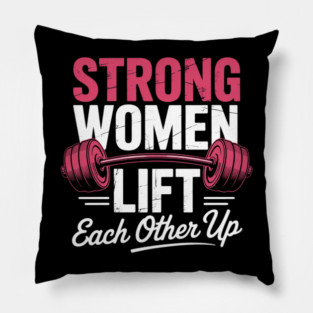 Womens Female Empowerment Weight Lifting Feminist Pillow