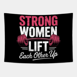 Womens Female Empowerment Weight Lifting Feminist Tapestry