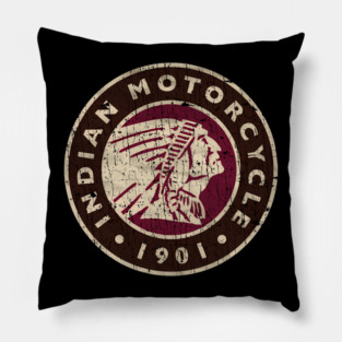 Indian Motorcycle - Vintage 1901 Emblem Pillow