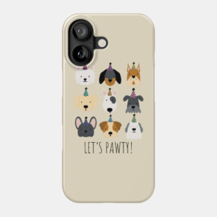 Let’s Pawty Dog Party Hats Phone Case