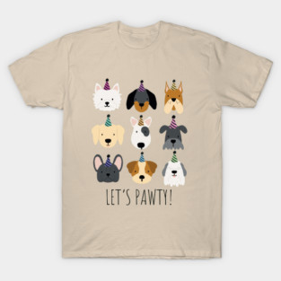 Let’s Pawty Dog Party Hats T-Shirt