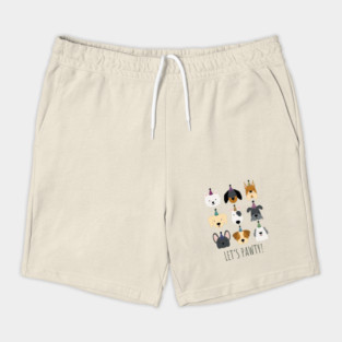Let’s Pawty Dog Party Hats Shorts