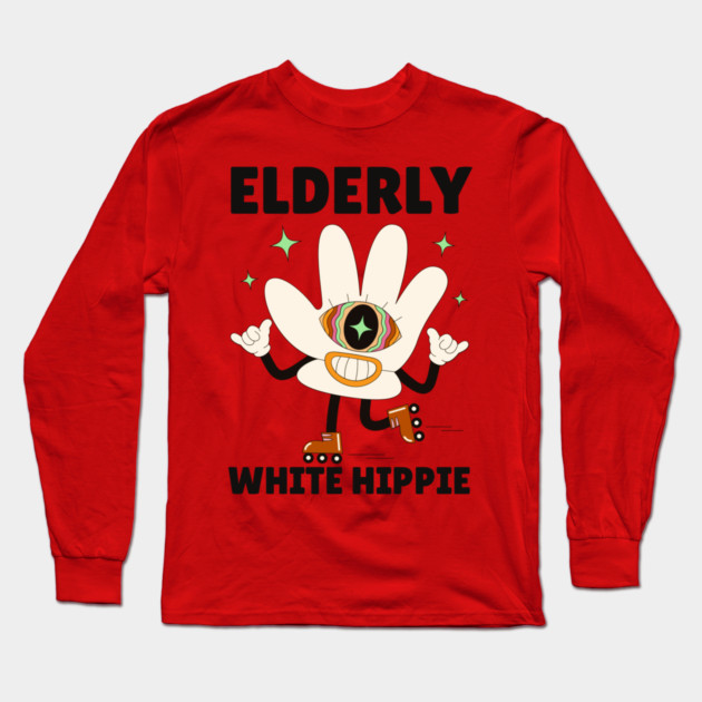 Elderly White Hippie Long Sleeve T-Shirt by The WYLD Tribe