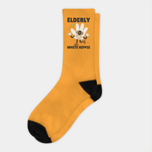 Elderly White Hippie Socks