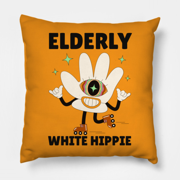 Elderly White Hippie Pillow by The WYLD Tribe