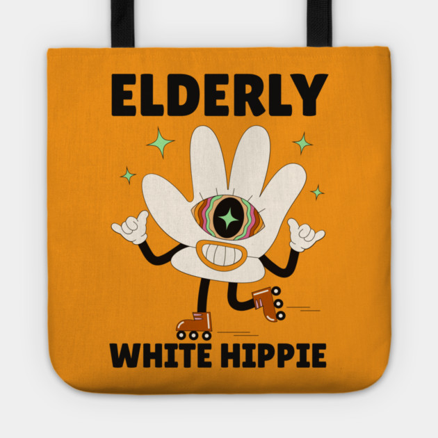 Elderly White Hippie Tote by The WYLD Tribe