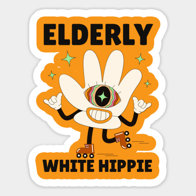 Elderly White Hippie Magnet by The WYLD Tribe