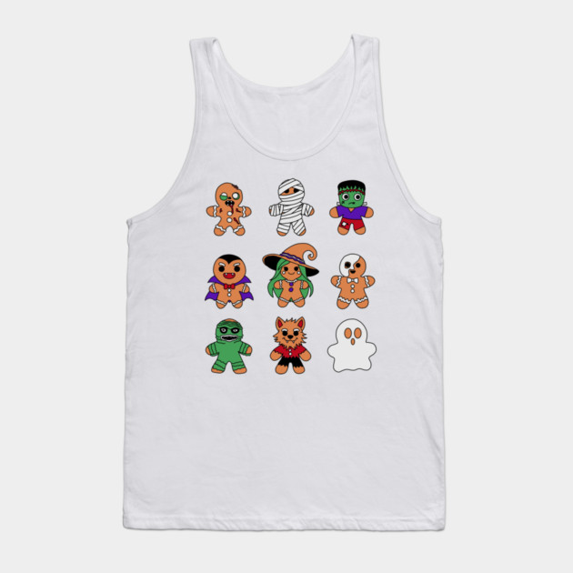 Classic Monsters Gingerbread Men Tank Top by H. R. Sinclair