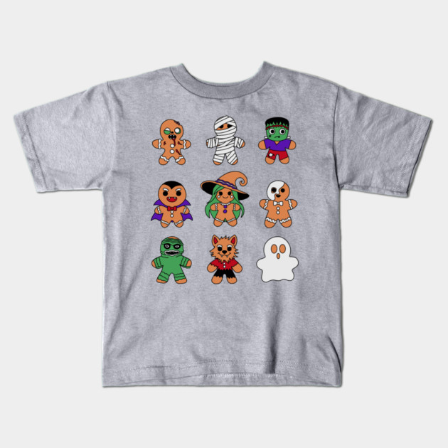 Classic Monsters Gingerbread Men Kids T-Shirt by H. R. Sinclair