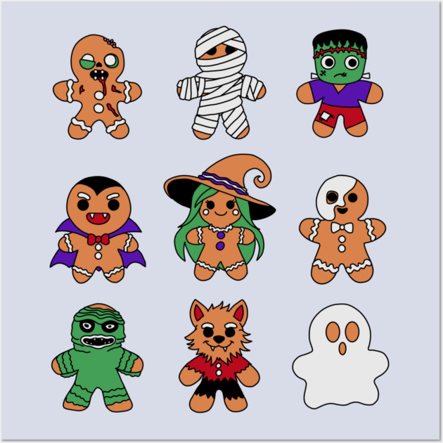 Classic Monsters Gingerbread Men Wall Art by H. R. Sinclair