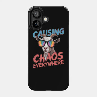 Causing Chaos Everywhere Funny Goat Phone Case