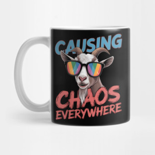 Causing Chaos Everywhere Funny Goat Mug