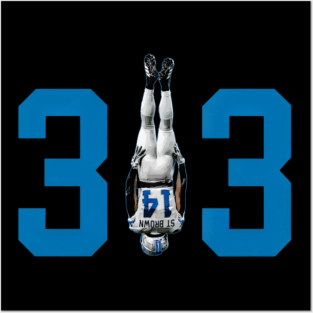 Detroit Lions Amon Ra St Brown All Grit 313 - KT #137 Posters and Art