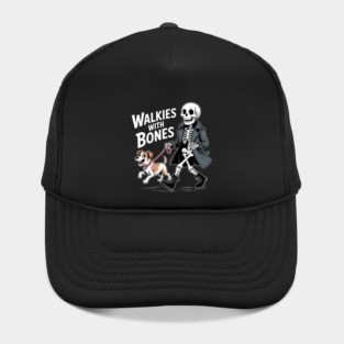 Walkies With Bones Funny Skeleton Dog Walke Hat