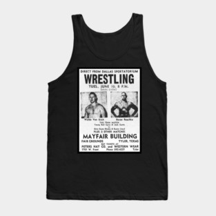 Wrestling Tyler TX 1969 Waldo Von Erich Vs. Baron Raschke Tank Top