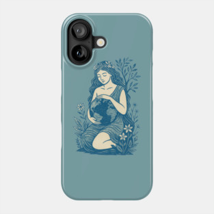 Blue Gaia Mother Goddess Earth Nature Spiritual Feminine Design Phone Case