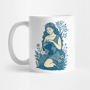 Blue Gaia Mother Goddess Earth Nature Spiritual Feminine Design Mug