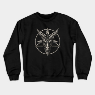 Baphomet Goat Head with Pentagram – Occult Symbol Satanic Art Design Crewneck Sweatshirt