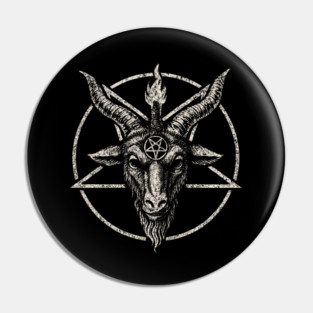 Baphomet Goat Head with Pentagram – Occult Symbol Satanic Art Design Pin