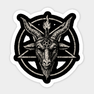 Baphomet Goat Head with Pentagram – Occult Symbol Satanic Art Design Sticker