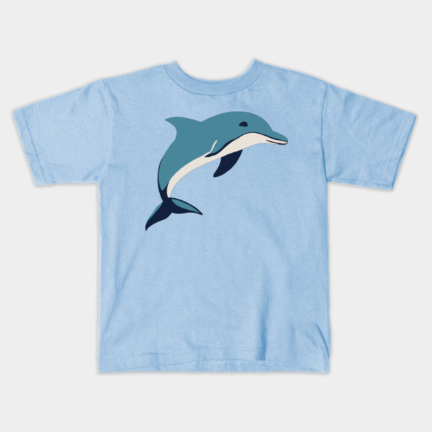 Minimalist Dolphin – Ocean Lover & Beach Gift Kids T-Shirt by DonWillisJrArt