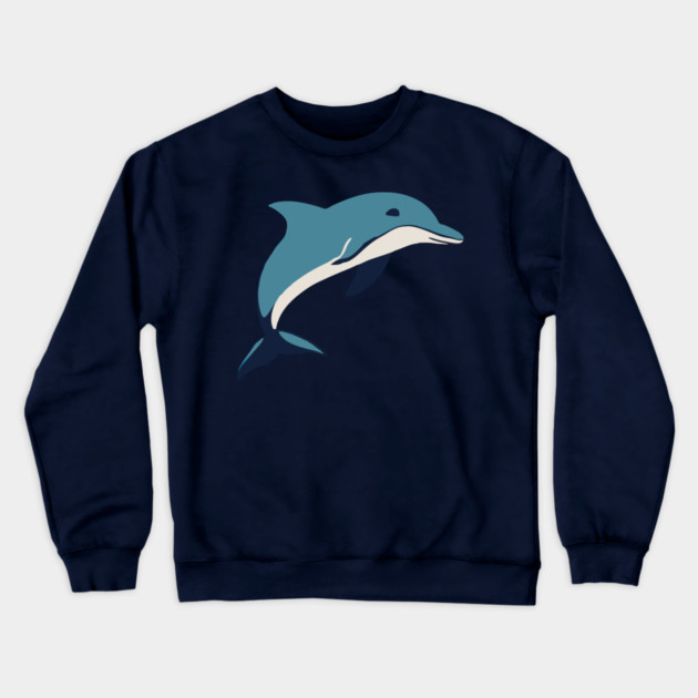 Minimalist Dolphin – Ocean Lover & Beach Gift Crewneck Sweatshirt by DonWillisJrArt