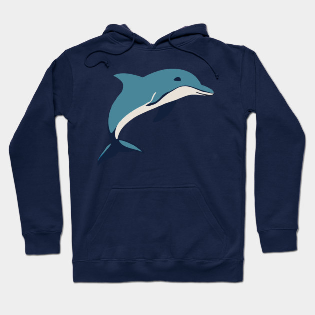 Minimalist Dolphin – Ocean Lover & Beach Gift Hoodie by DonWillisJrArt