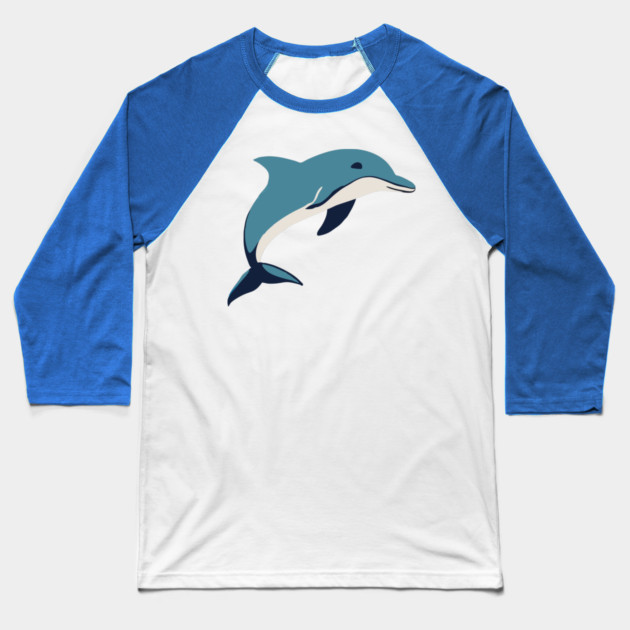 Minimalist Dolphin – Ocean Lover & Beach Gift Baseball T-Shirt by DonWillisJrArt