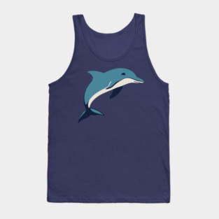 Minimalist Dolphin – Ocean Lover & Beach Gift Tank Top